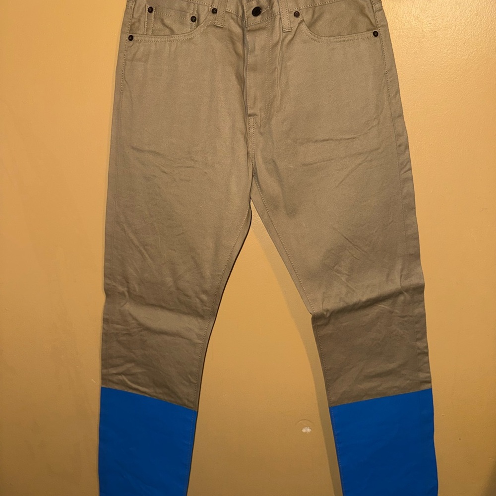 Levi’s khaki with royal blue color block legs nwot 32/32 rare send offers